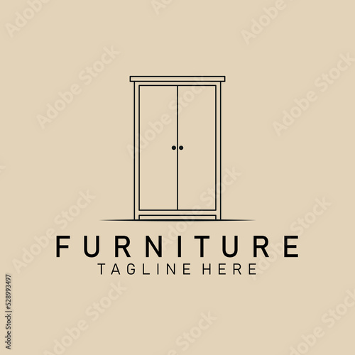 Furniture line art logo, icon and symbol, vector illustration design