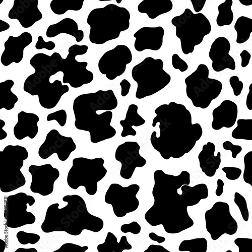 Animal background. Cow Hide, Holstein cattle texture. Mammals Fur. Print skin. Predator Camouflage. Printable Vector illustration.