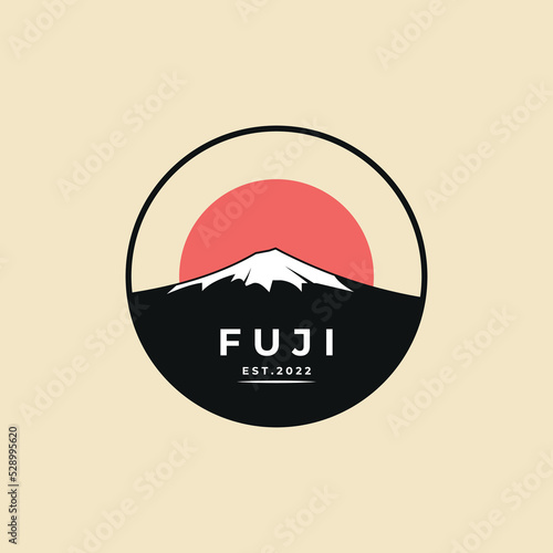 Badge Mountain Fuji Japan logo vector design template