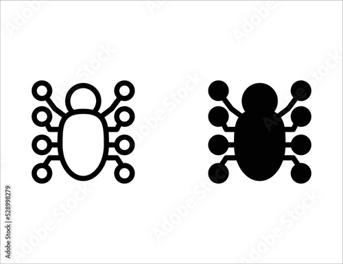 bug icon. outline icon and solid icon