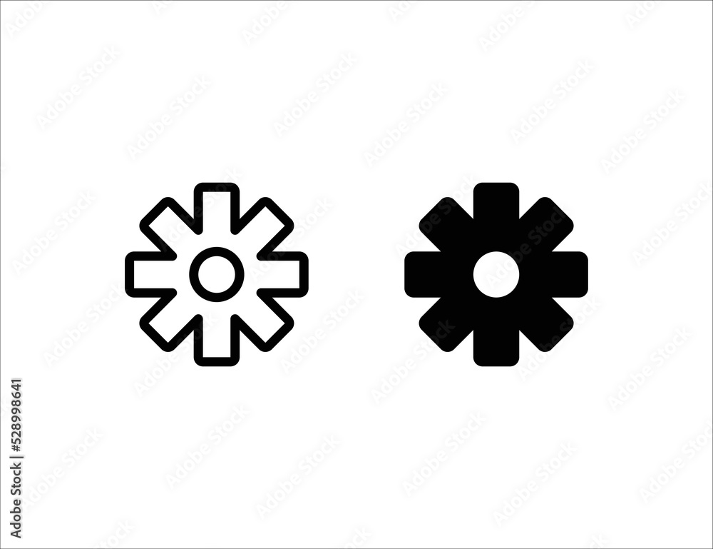 Obraz premium gear icon. outline icon and solid icon