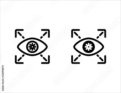 optical icon. outline icon and solid icon