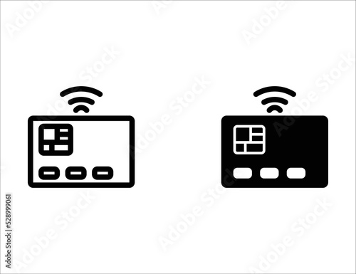 smart card icon. outline icon and solid icon