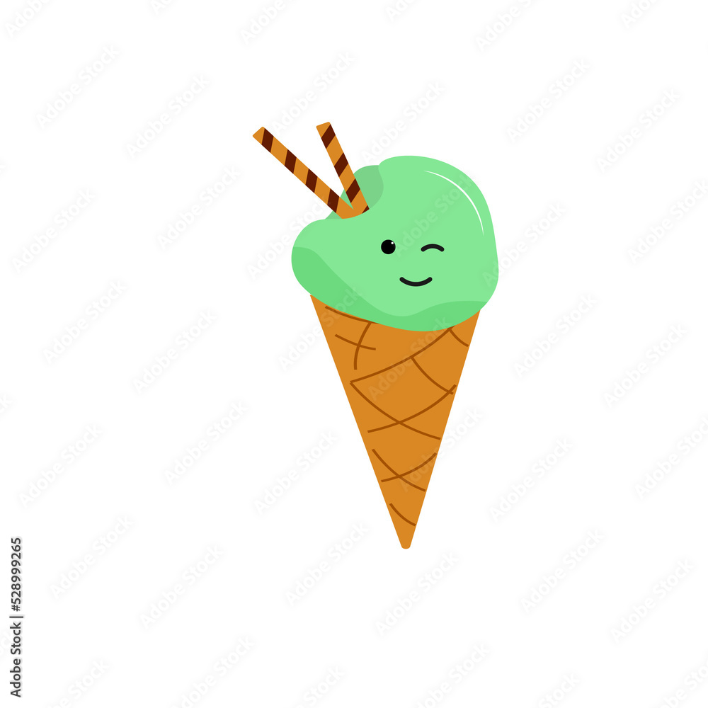 kawaii ice cream characters. Cute cartoon stickers. Vector illustration. For covers, notebooks, childrens games. kawaii ice cream characters. Cute cartoon stickers. Vector illustration. For covers, notebooks, childrens games.