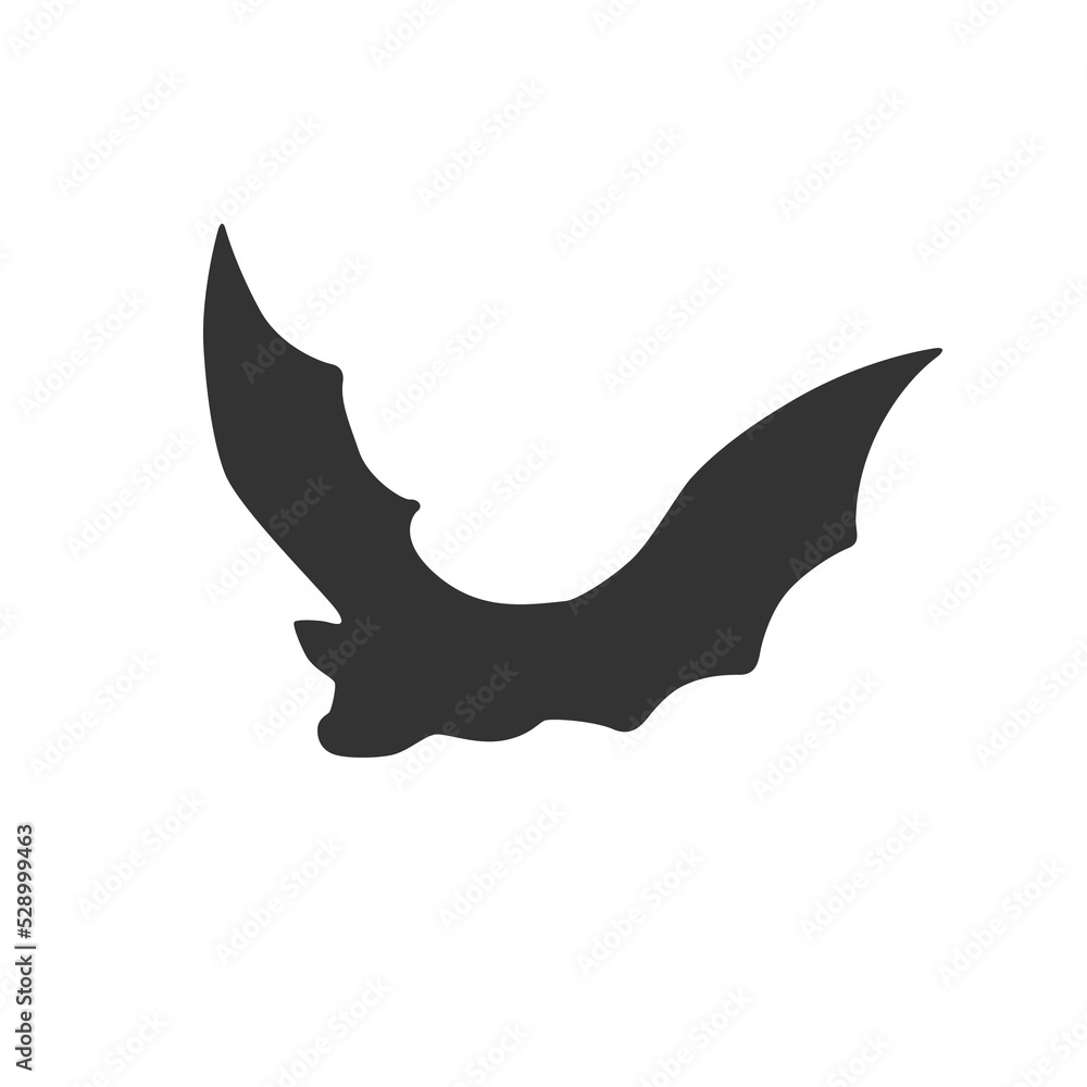 Fototapeta premium Halloween bat icon. Black bat silhouette.