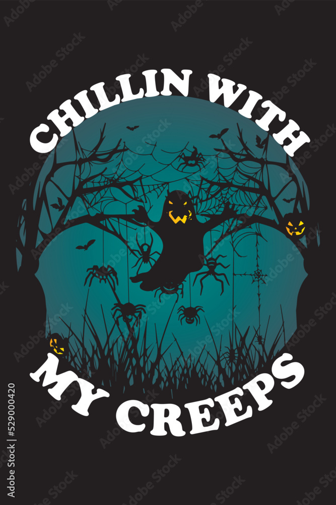 chillin with my creeps Halloween T-Shirt 