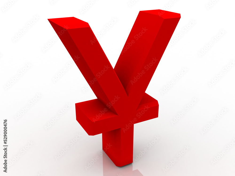 3d illustration Yen or yuan Symbol sign 3d illustration Yen or yuan Symbol sign