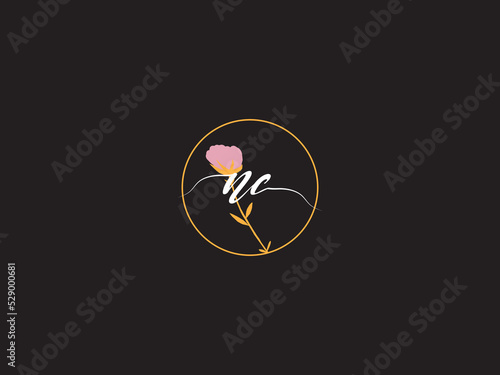 Minimalist NC Logo Letter, Initial Nc cn Signature Logo Image Vector Icon Design For Fashion Brand