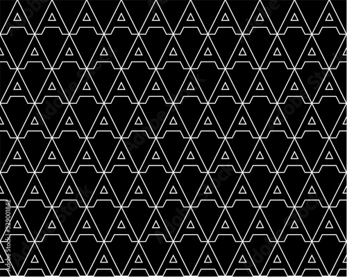 Black A letter repeat pattern background vector.