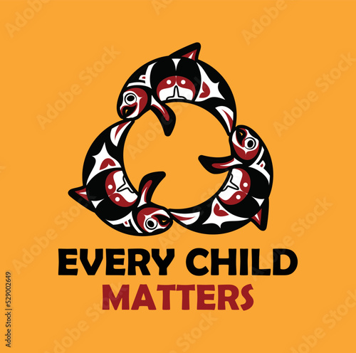 Every Child Matters. Vector Illustration. Design for Orange Shirt Day and National Day for Truth and Reconciliation.