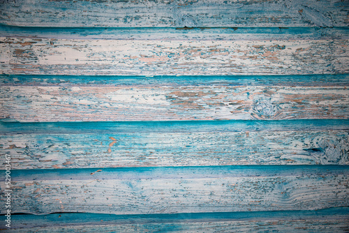 Blue Painted Wood Planks as Background or Texture, Natural Pattern.