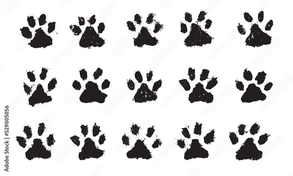 Ink Dog Paw, Cat Paw, grunge style, Vector.
Ink Dog Paw, Cat Paw, grunge style, Vector.