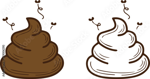 Shit icon emoji, symbol, emoji, illustration.