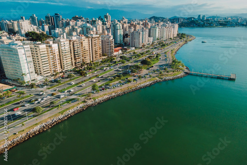 Aerial view of Florianopolis center. Urban view of architectural landscape © artifirsov