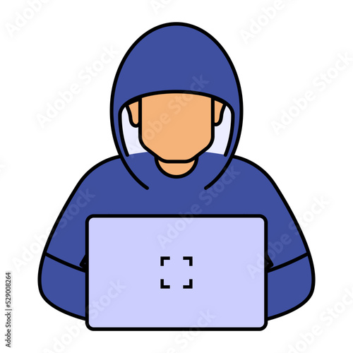 phishing Scams vector icon design, White Collar Crime symbol, Computer crime Sign, security breakers stock illustration, targets individuals for stealing private information Concept