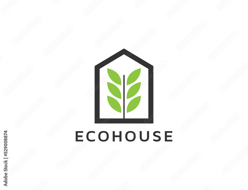 Eco house logo design illustration Eco house logo design illustration