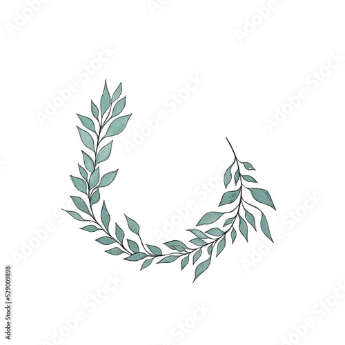 Hand drawn floral frames with flowers, branch and leaves. Elegant logo templa...