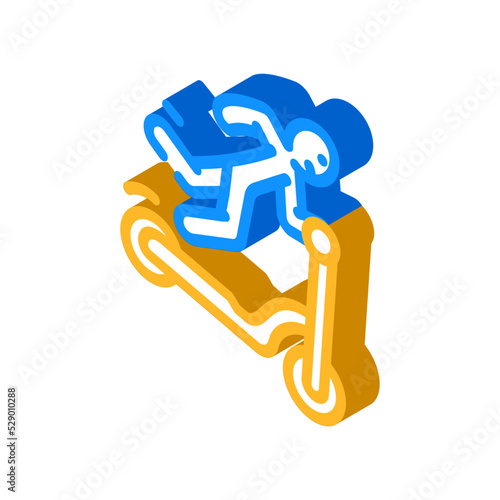 fall scooter accident isometric icon vector. fall scooter accident sign. isolated symbol illustration