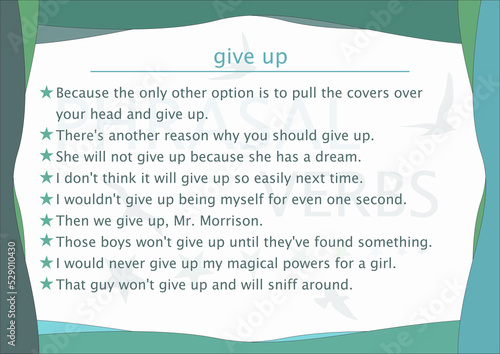 learning english - phrasal verbs - give up