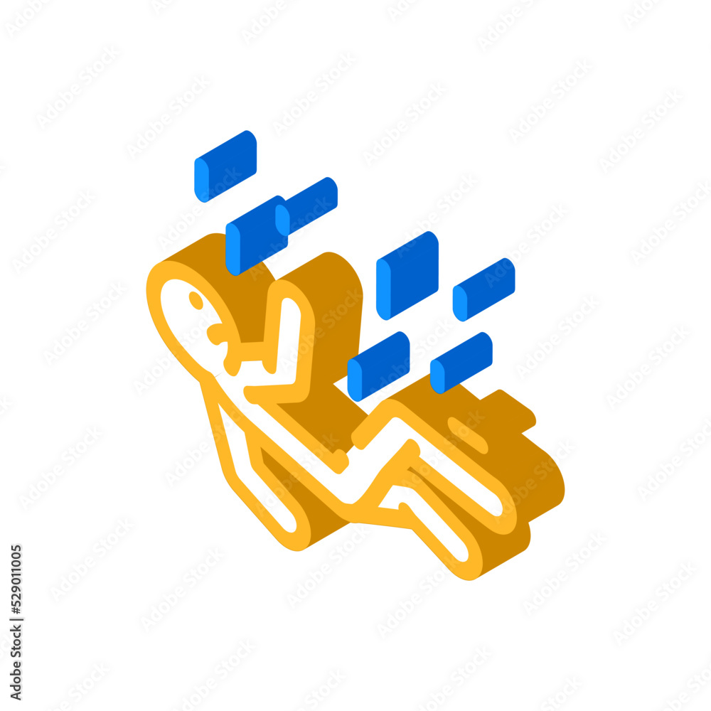 man falls accident isometric icon vector. man falls accident sign. isolated symbol illustration man falls accident isometric icon vector. man falls accident sign. isolated symbol illustration