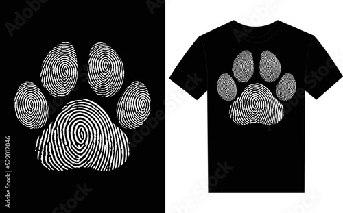 Dog paw fingerprint t-shirt design