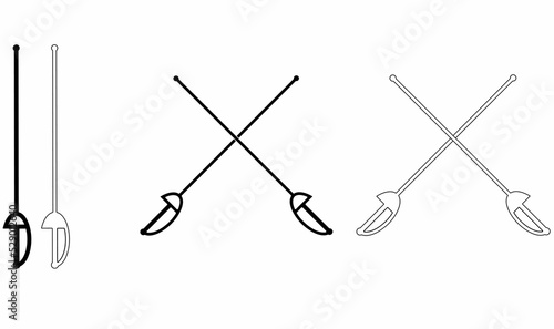 fencing icon set isolated on white background