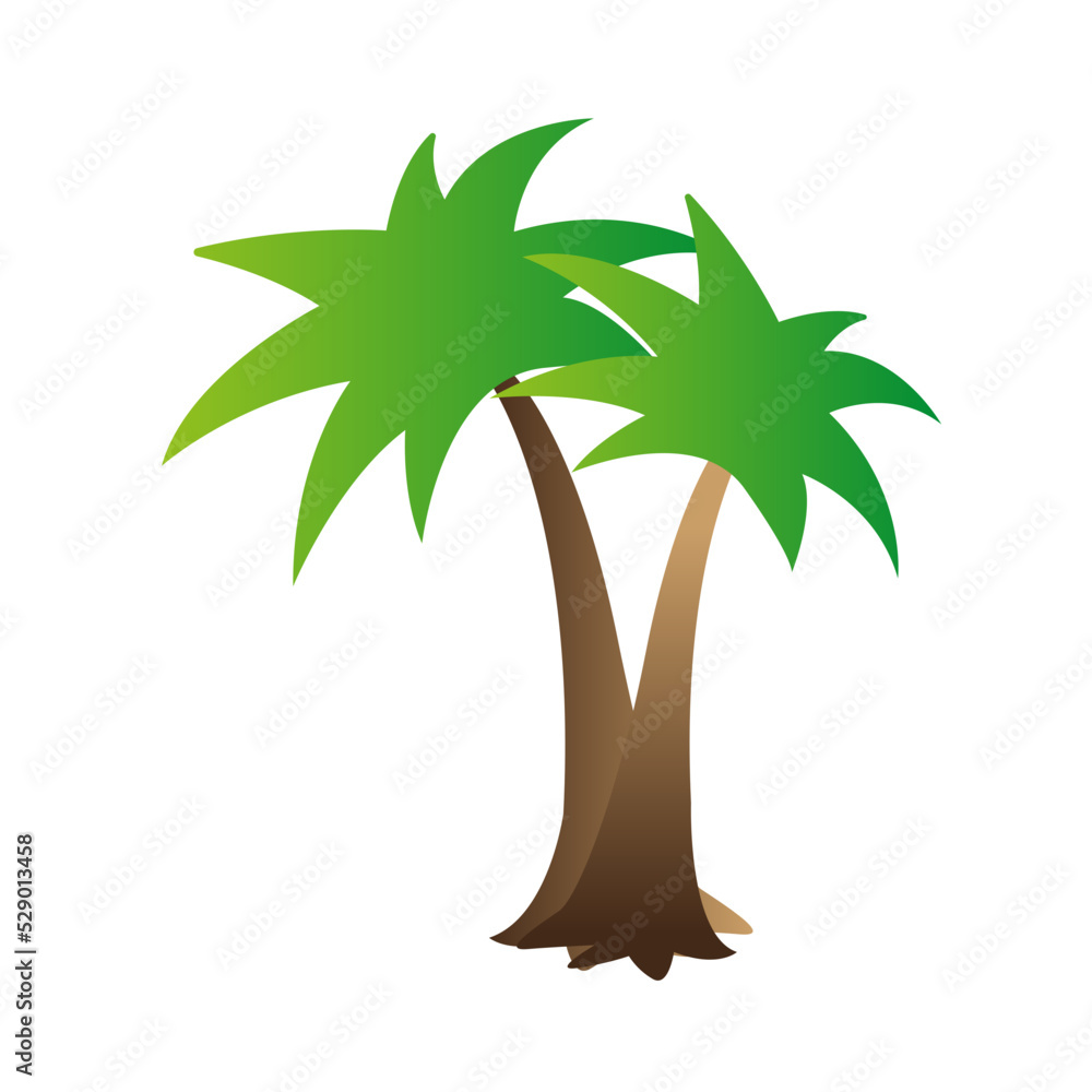 Obraz premium tropical coconut tree beach gradient illustration
