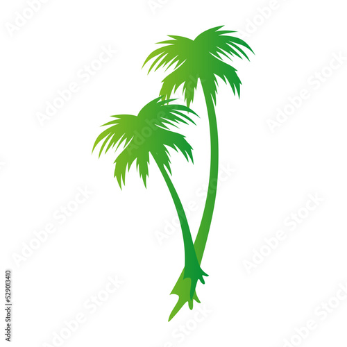 tropical coconut tree beach gradient illustration