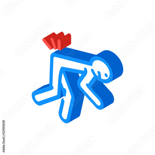 back pain man accident isometric icon vector. back pain man accident sign. isolated symbol illustration