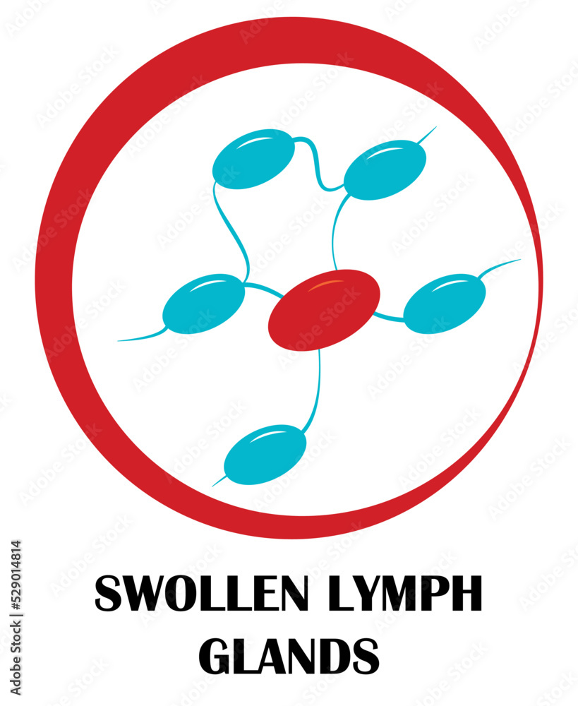 Swollen lymph glands icon, sympton of aids, monkeypox and other disease Swollen lymph glands icon, sympton of aids, monkeypox and other disease