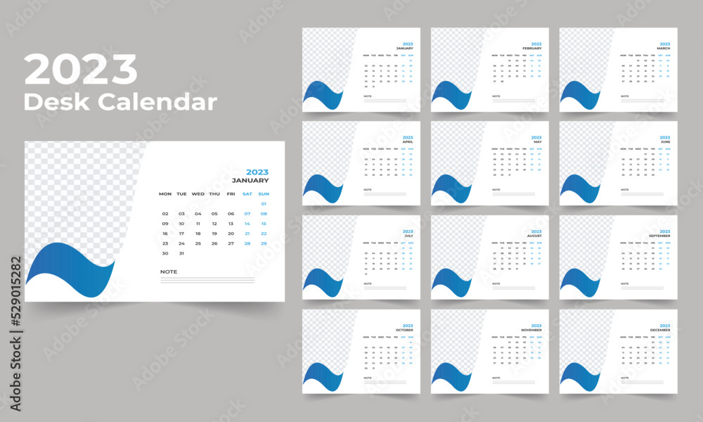 Desk Calendar 2023 Template Design Desk Calendar 2023 Template Design