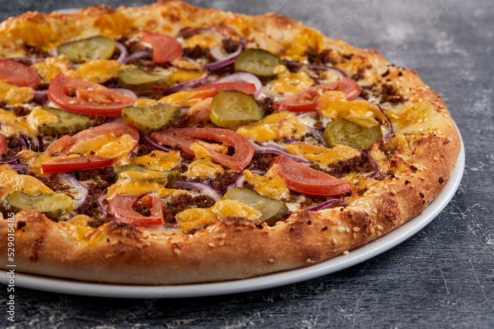 italian pizza on the white plate italian pizza on the white plate