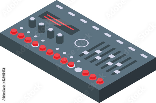 Art synthesizer icon isometric vector. Dj piano. Instrument melody