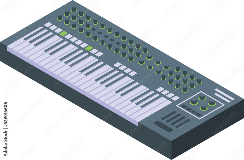 Classical synthesizer icon isometric vector. Dj music. Play device Classical synthesizer icon isometric vector. Dj music. Play device