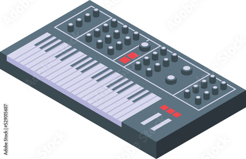 Synthesizer device icon isometric vector. Dj music. Play techno