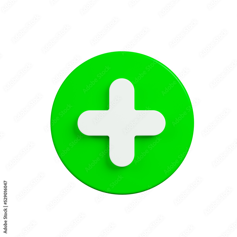 plus sign, medical cross-round green circle button with plus on the white background. Health care. Medical symbol of emergency help. 3d rendering, Illustration. plus sign, medical cross-round green circle button with plus on the white background. Health care. Medical symbol of emergency help. 3d rendering, Illustration.
