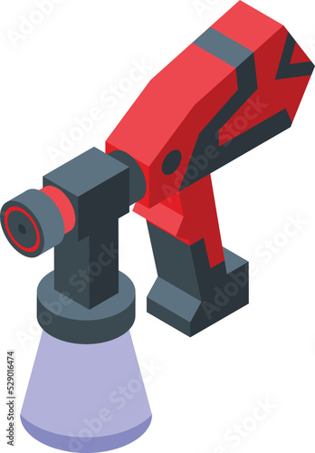 Paint gun icon isometric vector. Car sprayer. Industrial color