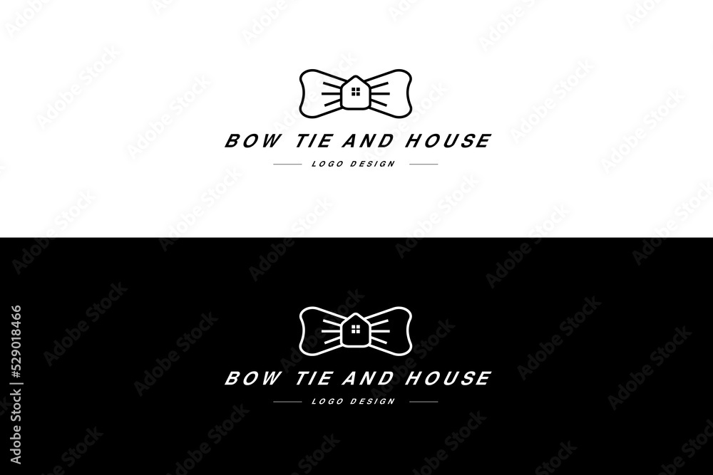 Bow Tie and House Logo Design Bow Tie and House Logo Design