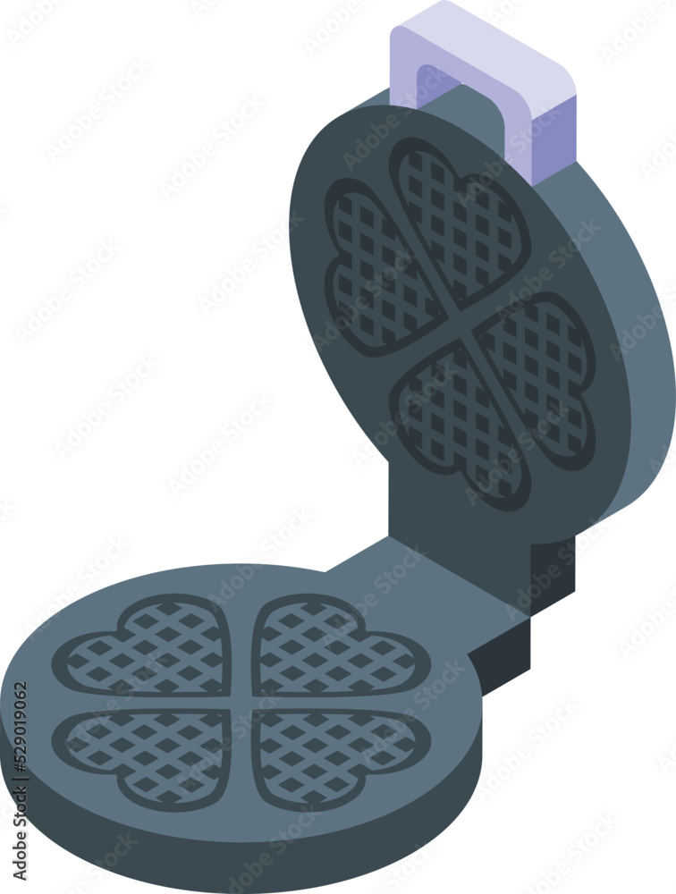 Cooking waffle machine icon isometric vector. Iron maker. Belgian snack Cooking waffle machine icon isometric vector. Iron maker. Belgian snack