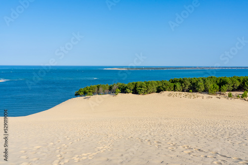 Sea view of the the Pyla dune  located in the Arcachon bay in Aquitaine  France.