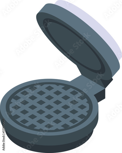 Belgian waffle maker icon isometric vector. Iron machine. Cooking snack