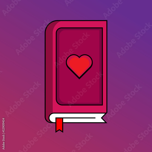 Heart with a book