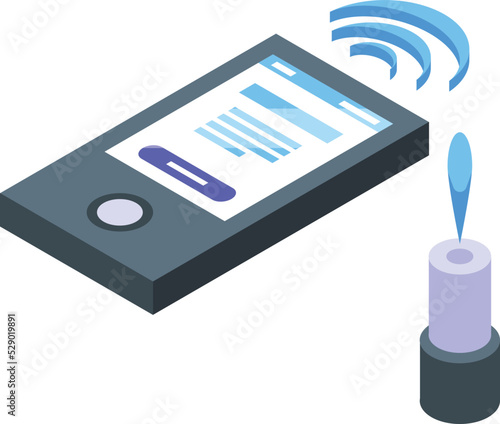 Remote irrigation icon isometric vector. Water system. Pipe garden