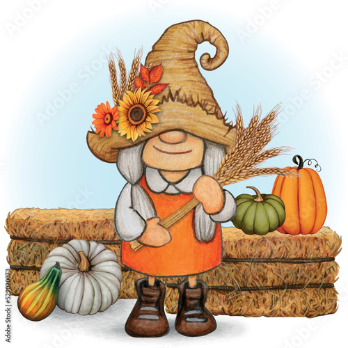 scarecrow and pumpkin