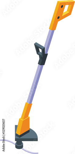 Grass trimmer icon isometric vector. Lawn garden. Machine tool