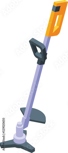 Grass trimmer icon isometric vector. String yard. Machine motor