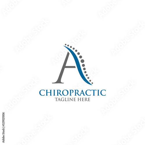 letter a chiropractic logo design