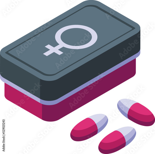 Contraceptives capsule icon isometric vector. Birth control. Control hormone