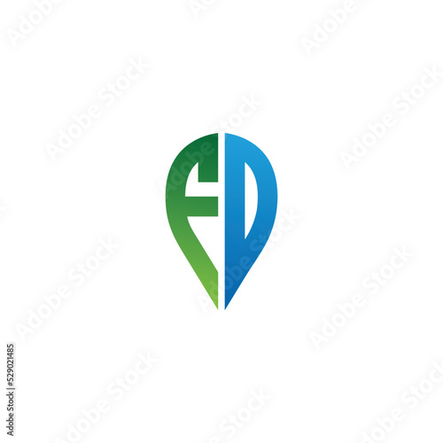 Free Download Alphabet FD Letter F and D Logo Design , FD Creative Typography Vector Template Symbol Modern Logo - GFXLoad
