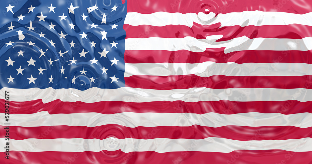 FLAG OF THE UNITED STATES, USA REFLECTION IN WATER 3D ILLUSTRATION FLAG OF THE UNITED STATES, USA REFLECTION IN WATER 3D ILLUSTRATION